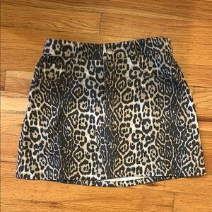Leopard Print Mini Skirt